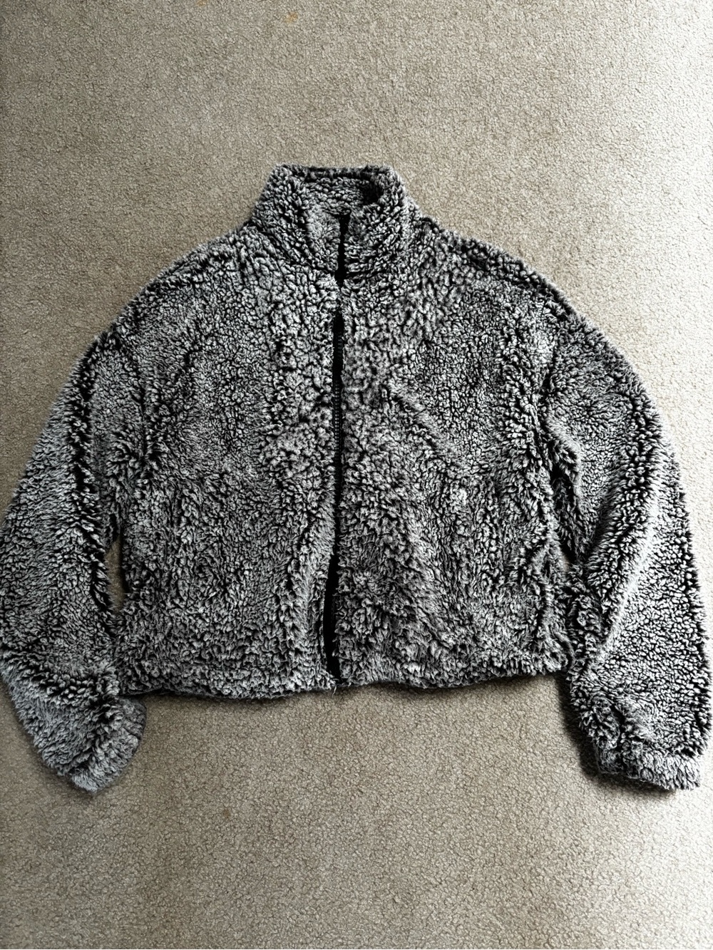Cropped Full Zip Sherpa Jacket